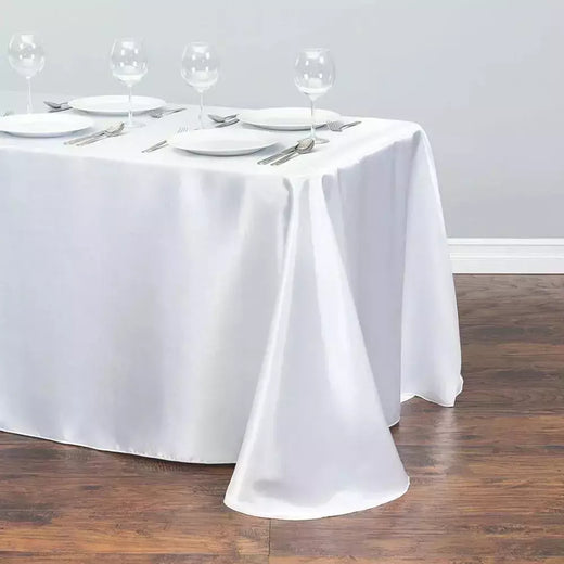 Monocromática Toalha De Mesa De Cetim, Cobertura De Mesa, Toalha De Mesa, Sobreposição, Aniversário, Casamento, Banquete, Restaurante, Festival, Fornecimento De Festa