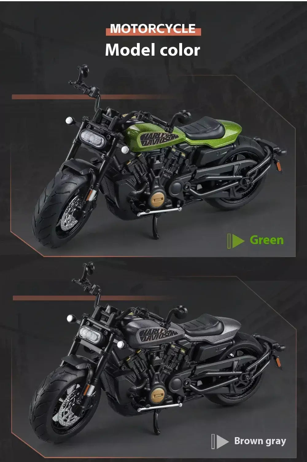 Simulação 1/12 davidson SPORTSTER-S motocicleta de liga off-road, ornamentos de modelo para crianças brinquedos para meninos presentes de feriado