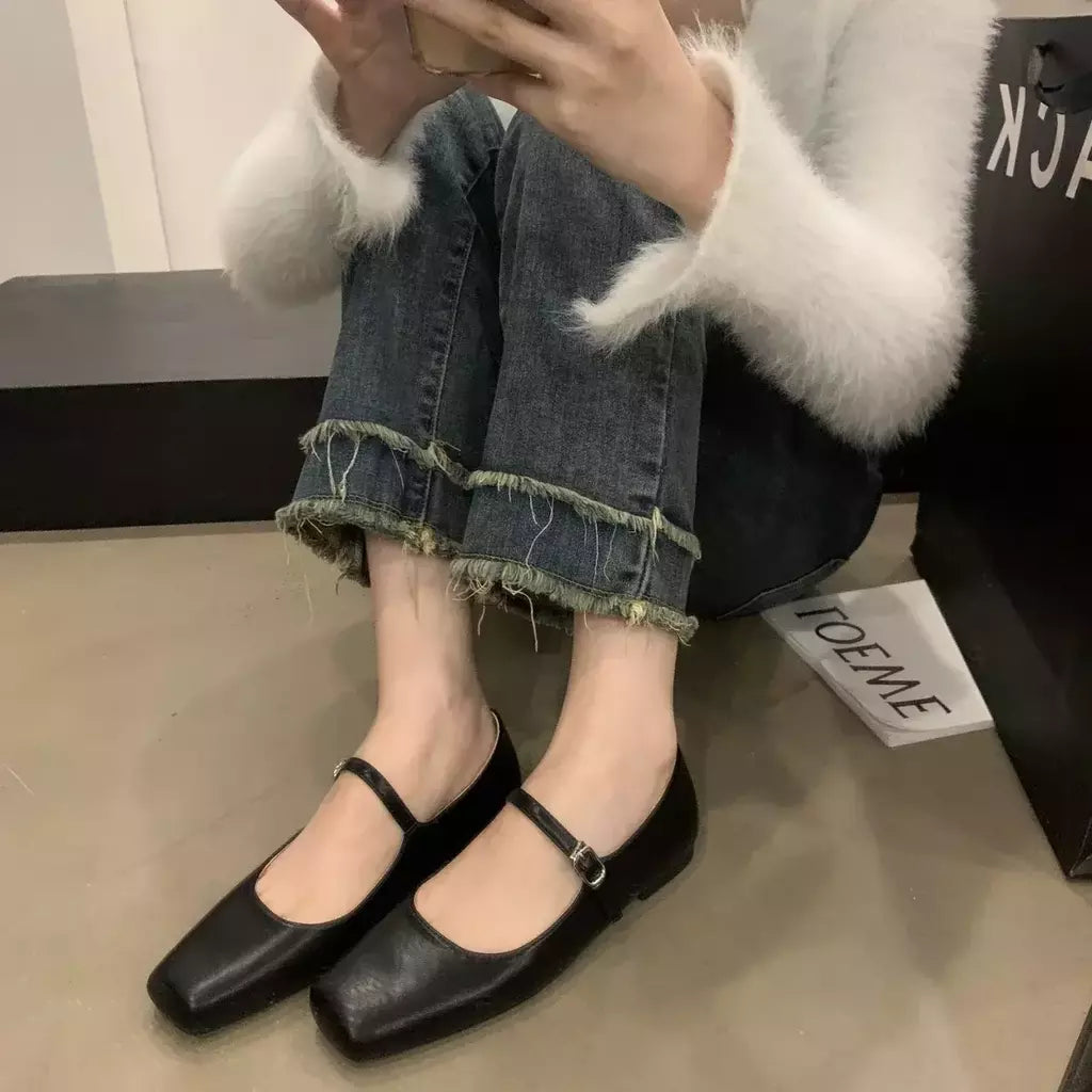 Sapatilhas de bailarina rasas para mulheres, sapatilhas femininas, sapatilhas casuais, sapatos Lolita, sapatilhas ao ar livre, moda primavera, 2021