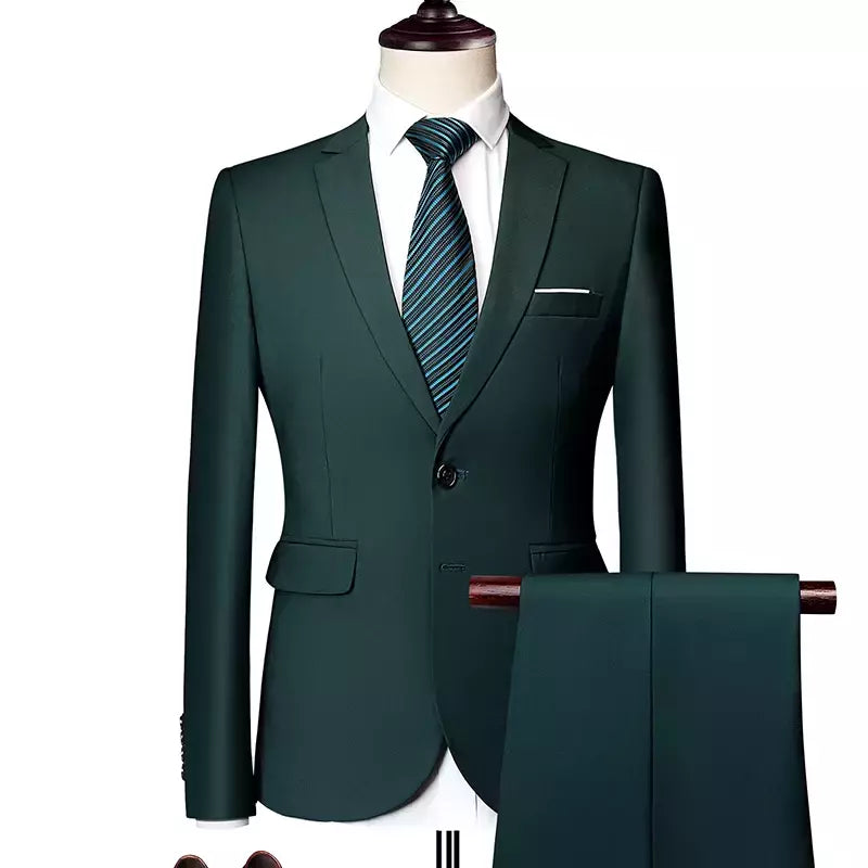 (Jaqueta + Calças) Últimas Homens Terno Set Blazers Formais Slim Fit Negócios Smoking 2 Pcs Terno Do Noivo Vestido de Noiva Homem Terno S-6XL
