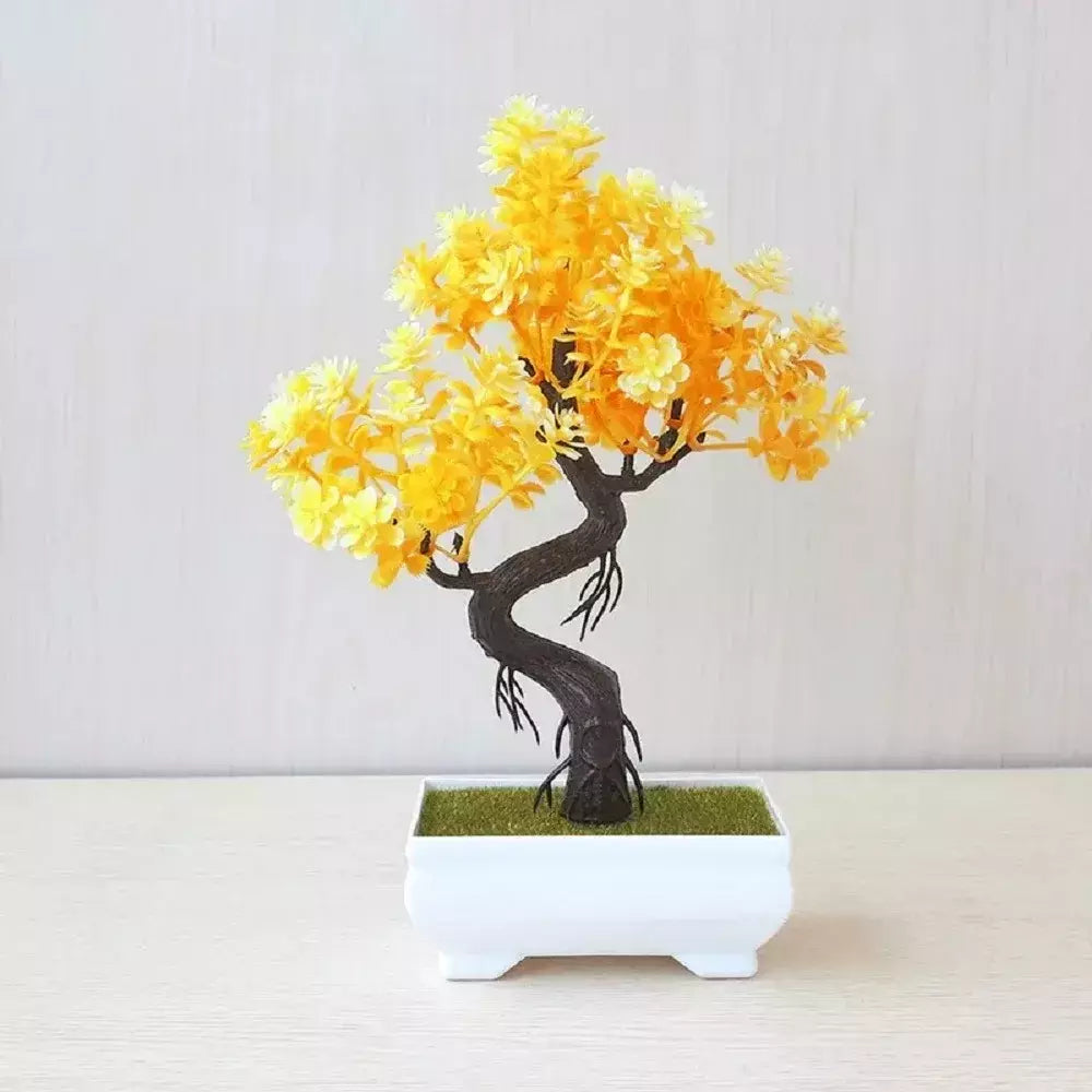 Plantas de plástico artificiais bonsai pequeno vaso de árvore planta falsa vaso de flores arranjo de jardim ornamentos quarto decoração de mesa de casa