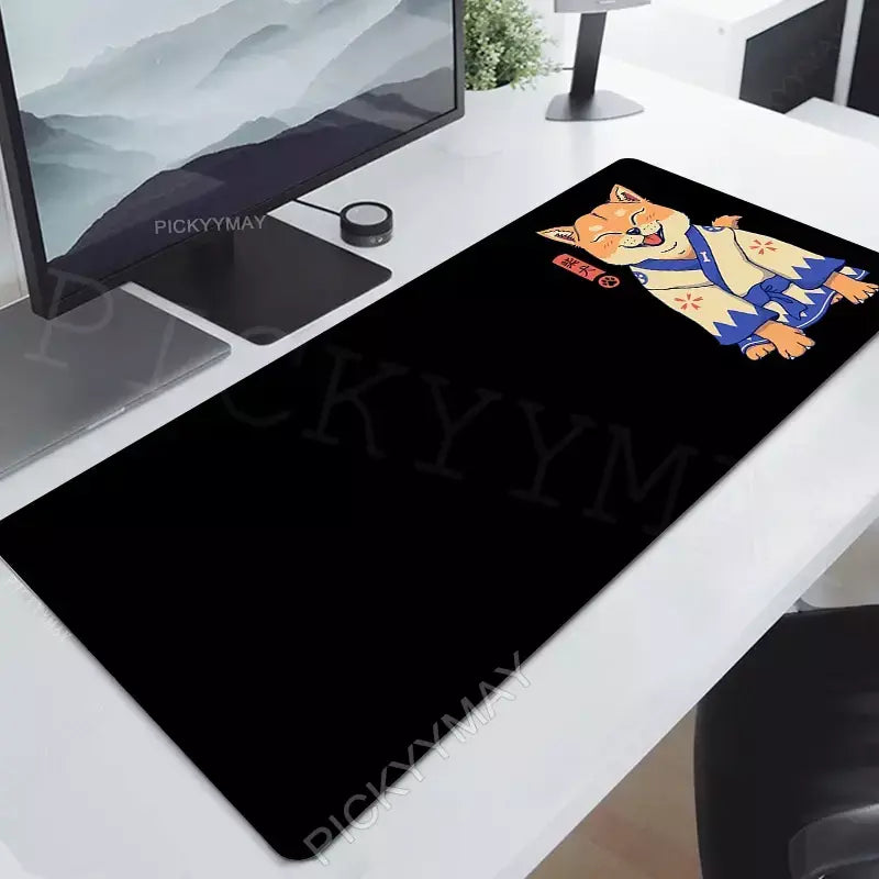 Grande mousepads para jogos preto mouse pad computador gamer mousepad gato mouse tapete 90x40cm almofadas de mesa para teclado de pc tapetes de mesa