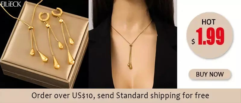 Eilieck 316l aço inoxidável metal charme corrente colar jóias de declaração 18k pvd banhado colar de pescoço corrente para mulher