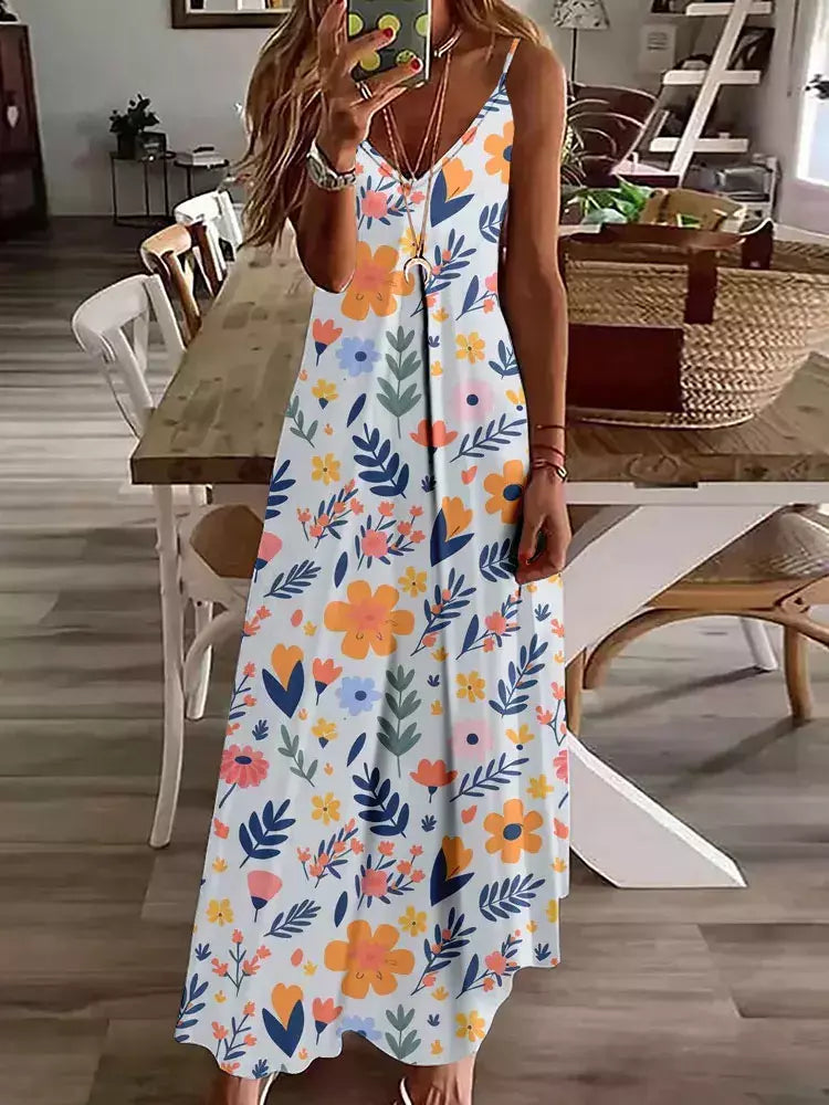 Vestido de cabeçada com estampa floral elegante feminino, casual roupas de praia, plus size, férias, Havaí, novo, 2024