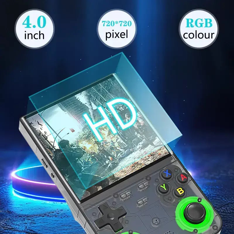 2025 r36 ultra open source r36s console de videogame sistema linux 4.0 Polegada tela ips portátil bolso player vídeo 64g melhores jogos