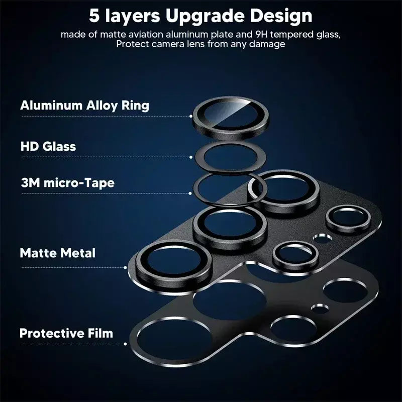 1 pçs protetor de vidro da lente da câmera de metal para samsung galaxy s24 s25 ultra s23 plus s24plus s24 + acessórios capa lente vidro