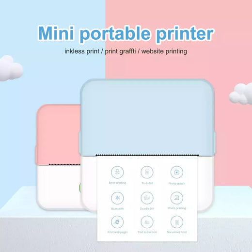 Mini impressora térmica portátil com Bluetooth, impressora sem fio, compatível com Android e iOS