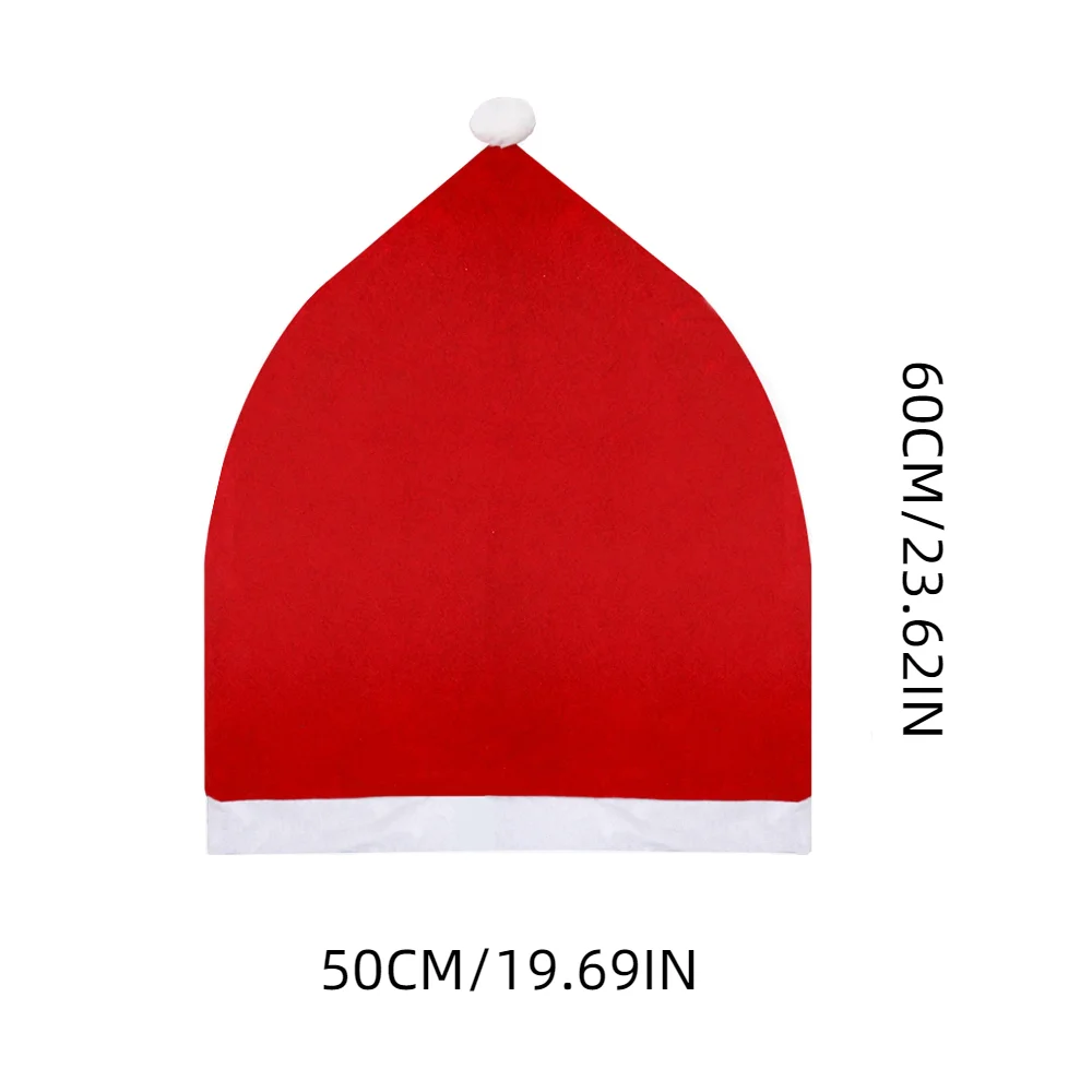 1-6 pçs decoração de natal capas de cadeira papai noel chapéu vermelho cadeira boné cozinha jantar cadeira slipcovers conjuntos para o feriado de natal