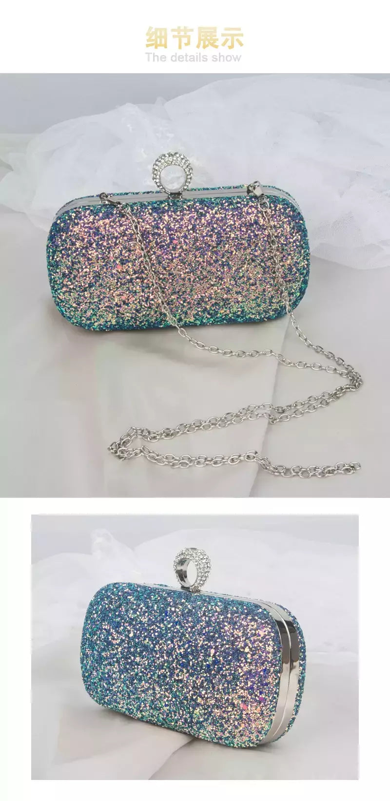 Evening Pink Clutch Purse Mulheres Bling Lantejoulas Bolsas 2023 Novo Designer De Moda Saco De Telefone De Luxo Crossbody Pequeno Saco De Designer