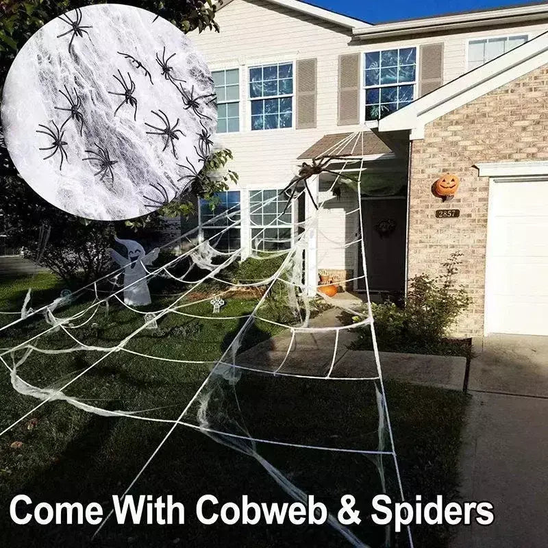 Halloween preto assustador aranha gigante enorme teia de aranha decoração de halloween para casa barra casa assombrada adereços férias decoração ao ar livre