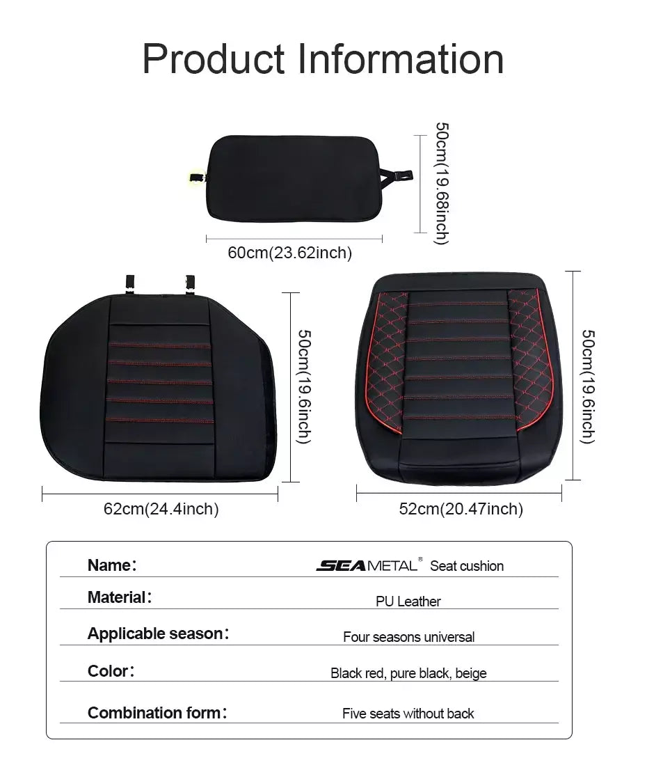 SEAMETAL Capa de assento de carro totalmente cercada, couro PU premium, protetor de assento automático, almofada anti-arranhões, tapete de proteção para cadeira