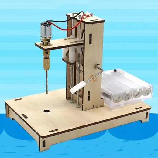 Mini broca de mesa estudantes ciência e tecnologia pequena produção invenção diy placa madeira perfuração modelo ferramentas