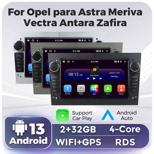 Rádio multimídia automotivo para opel astra h j 2004 vectra vauxhall antara zafira corsa c d vivaro meriva veda sem fio carplay auto bt