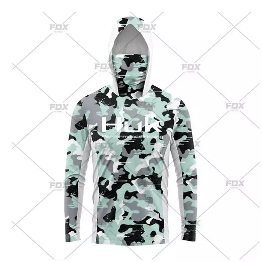 Huk Camisa De Pesca UPF 50 Com Capuz Face Cover Roupas De Pesca Verão Proteção Solar Hoodie Homens Máscara Facial Jersey Camisa De Pesca