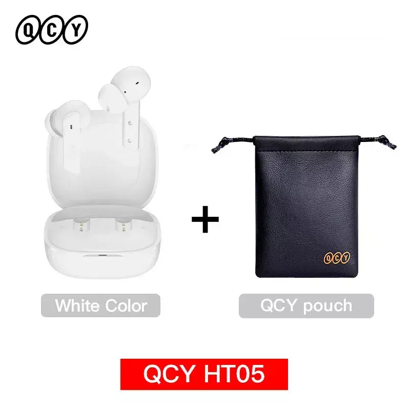 QCY HT05 ANC fone de ouvido sem fio 40dB cancelamento de ruído Bluetooth 5.2 fone de ouvido 6 microfone ENC HD chamada TWS fones de ouvido modo de transparência
