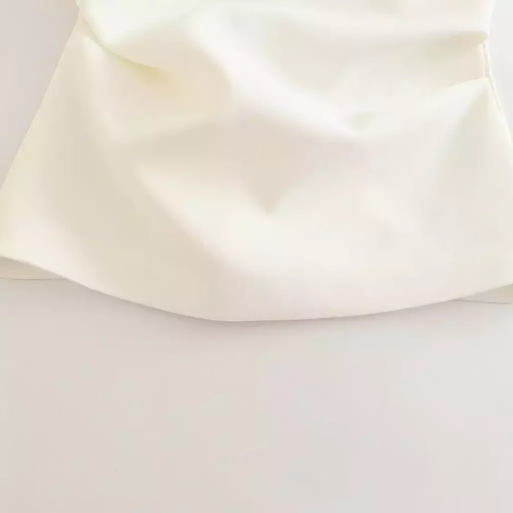 TRAF-Blusa sem mangas sem alças para mulheres, tops femininos, zíper traseiro, roupas de rua, tanque chique, moda verão, nova