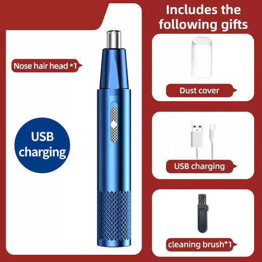 Aparador elétrico recarregável de cabelo para nariz, corte multicinético, recarregável, dois em um, unissex, totalmente automático, aparador lavável