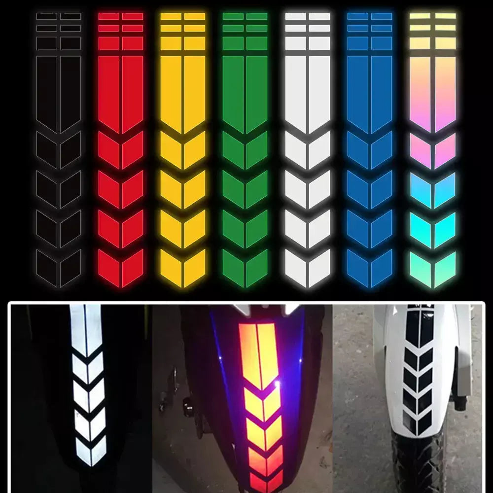 Adesivo universal para motocicleta com setas, pasta flash, à prova d'água, resistente a óleo, adesivo reflexivo, fita para motocicleta, adesivo