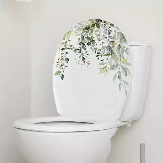 1PCS Plantas Verdes Flores Adesivo De Parede Banheiro WC Decalques Sala de estar Gabinete Casa Decoração Auto-adesivo Mural