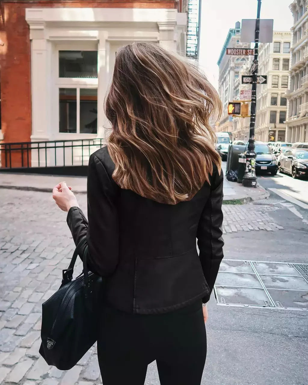 Jaqueta de couro PU feminina com zíper, casaco manga comprida, jaquetas de motociclista, slim fit, monocromática, streetwear casual, moda feminina, outono, Y2K