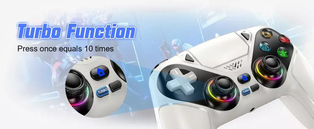 Controlador para ps5/playstion 5 pro/slim/pc console sem fio gamepad jogo joystick luzes rgb turbo touchpad hall gatilho rocker