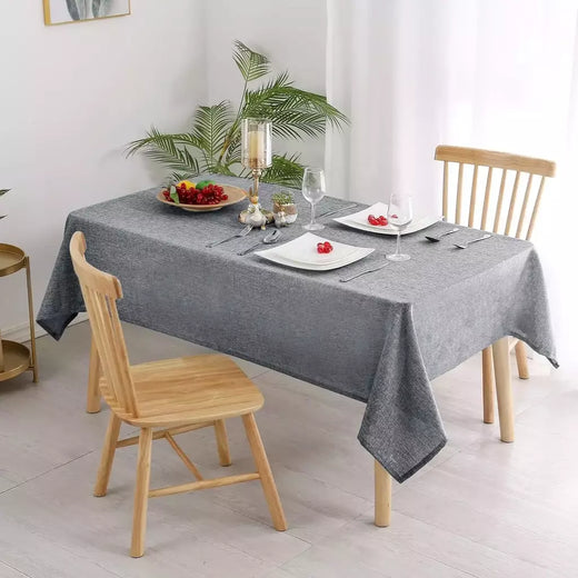 Toalha de mesa de linho algodão retangular vintage, toalha de mesa cáqui e cinza, mesa de jantar, decoração do banquete do Natal e do casamento
