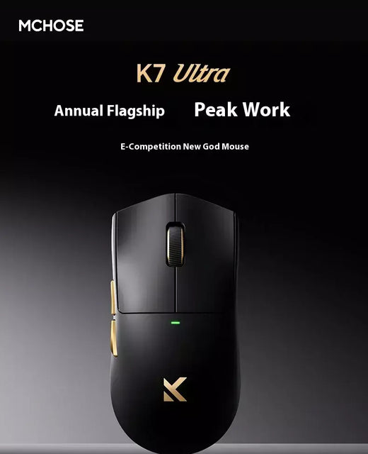 Mouse para jogos ultraleve MCHOSE K7, sem fio Esports 8K com carregamento magnético, sensor PAW3950