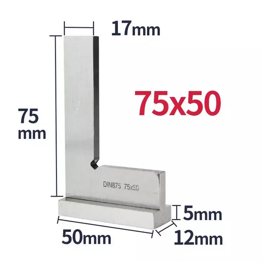 Régua quadrada de borda plana, ângulo de 90 graus, ferramentas para trabalhar madeira, régua quadrada de carpinteiro, metal, medidor de aço carbono, tentar quadrado