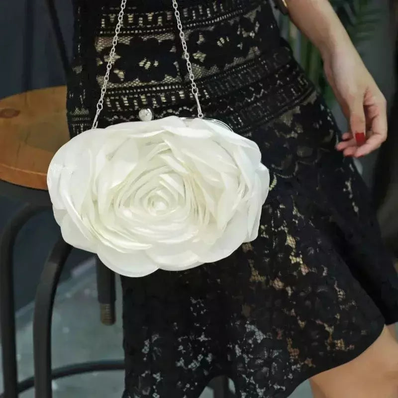 Bolsa de embreagem floral para mulheres, bolsa de casamento para noivas e senhoras, 8 cores, branco, azul, roxo, sacos de flores de noite