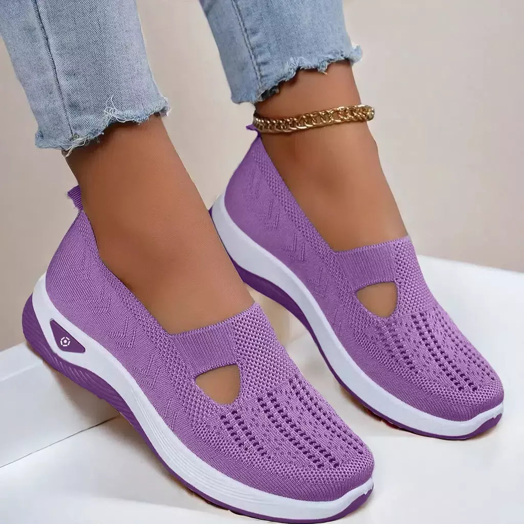 2025 tênis feminino respirável deslizamento em sapatos de caminhada malha baixa superior das mulheres sapatos vulcanizados sola macia sapatos femininos leves