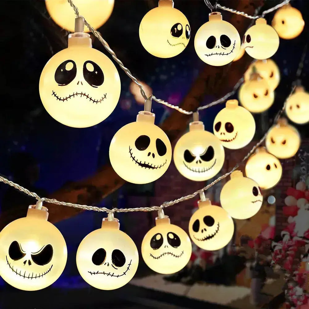2025 decoração do dia das bruxas luzes da corda fantasma led espectro assustador luzes de fadas fantasmas bateria operado festa decoração interior 830