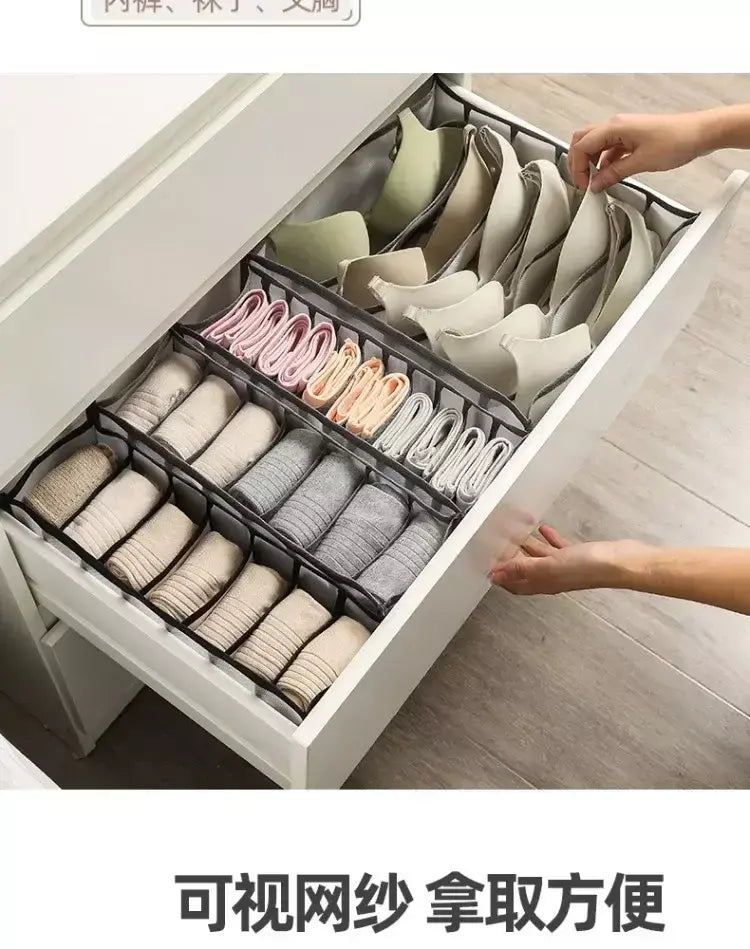 Organizador de gaveta para roupas íntimas, caixa de armazenamento dobrável, organizador de armário, divisor de gaveta para cuecas, meias, sutiã, caixas de armazenamento