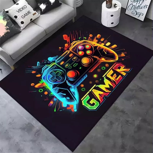Tapete de jogos antiderrapante gamer com controlador, máquina de lavar roupa, decoração do quarto, tapete para quarto dos meninos, Design