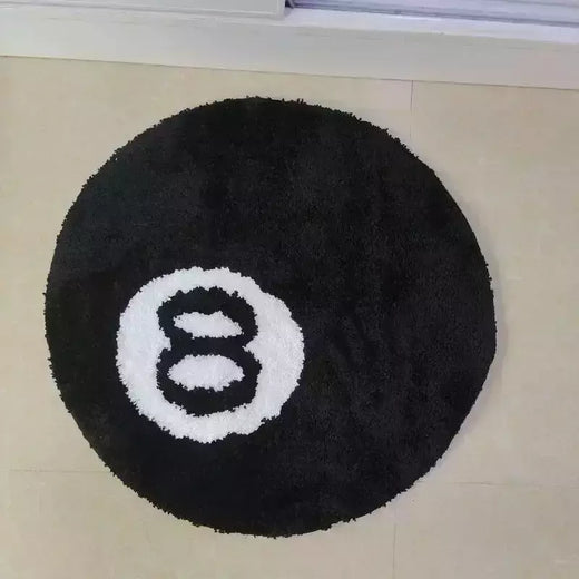 Tapete de bilhar redondo simulado, Tapete de 8 bolas, Tapete de cadeira macia de caxemira, Tapetes antiderrapantes, Quarto Vintage Black Carpet Drop