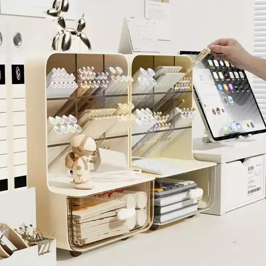Suporte de caneta multicamadas, organizadores de grande capacidade, inserção inclinada, organizador de mesa, caixa de armazenamento, acessórios, material escolar de escritório