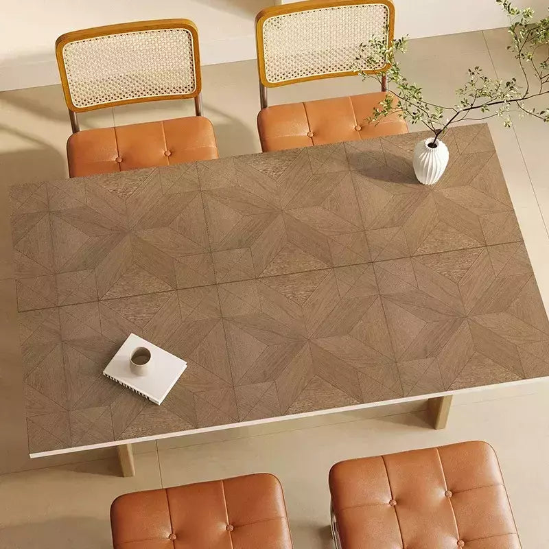 Tapete De Mesa Geométrica Grão De Madeira, Tapetes Decorativos De Luxo Leve, Anti Óleo e Toalha De Mesa Anti Scalding, Cuidado Fácil, High End