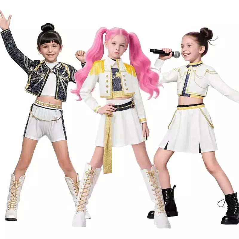 K-pop caçadores de demônios zoey rumi mira traje vestido ídolo virtual filme cosplay para meninas halloween carnaval traje