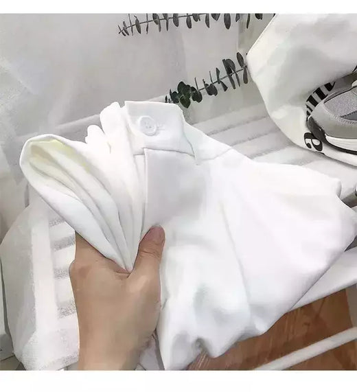Calça feminina elástica de cintura alta, calça feminina do escritório, casual solta streetwear, reta, preta, nove pontos, moda, outono, primavera