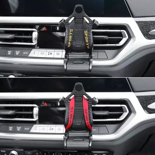 Suporte de telefone padrão de fibra de carbono universal montagem de carro corrida para estilo assento suporte de ventilação de ar para diferentes modelos de telefone gps