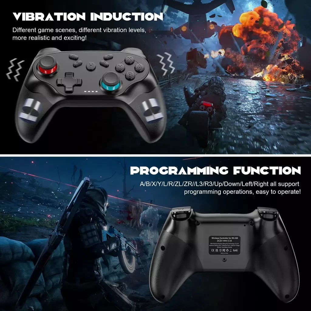 Gamepads para switch/ios/android bluetooth controlador sem fio turbo controlador de jogo console controle vibração acessórios remotos