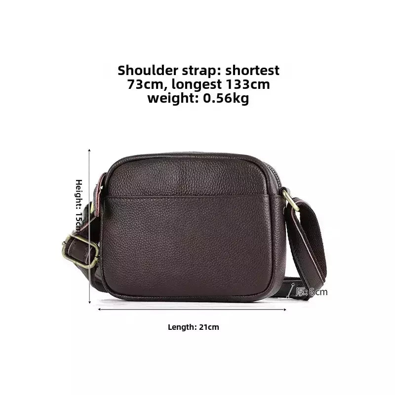 Joyir nova bolsa de ombro de couro genuíno masculino grande capacidade horizontal vintage lichia padrão ombro único saco inclinado para homem