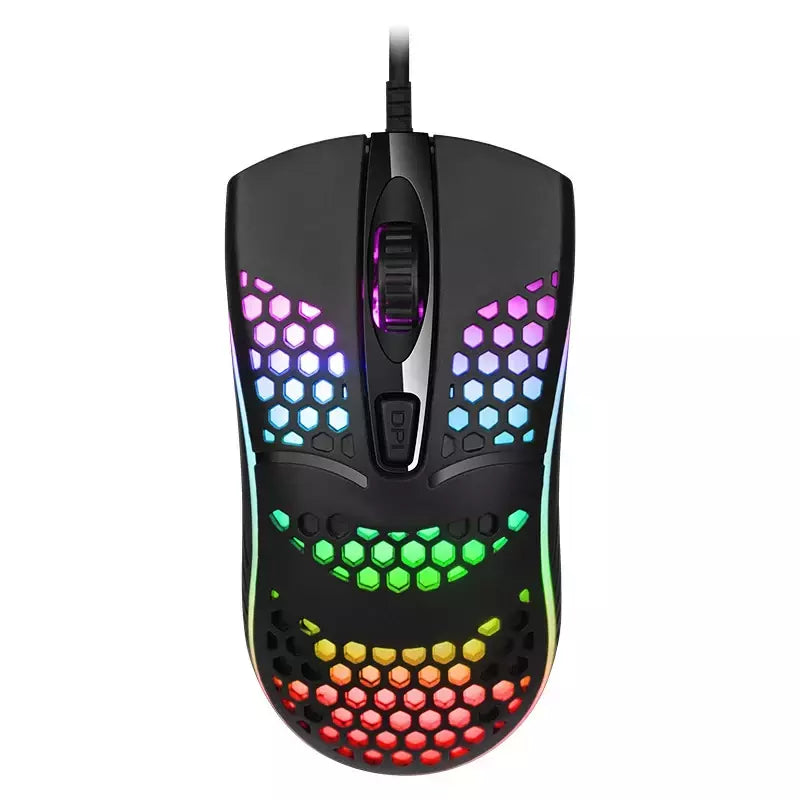 Cabo com fio jogos 7 respiração led luz traseira do mouse óptico usb computador escavado para fora ratos computador portátil desktop 4d pc uso doméstico escritório