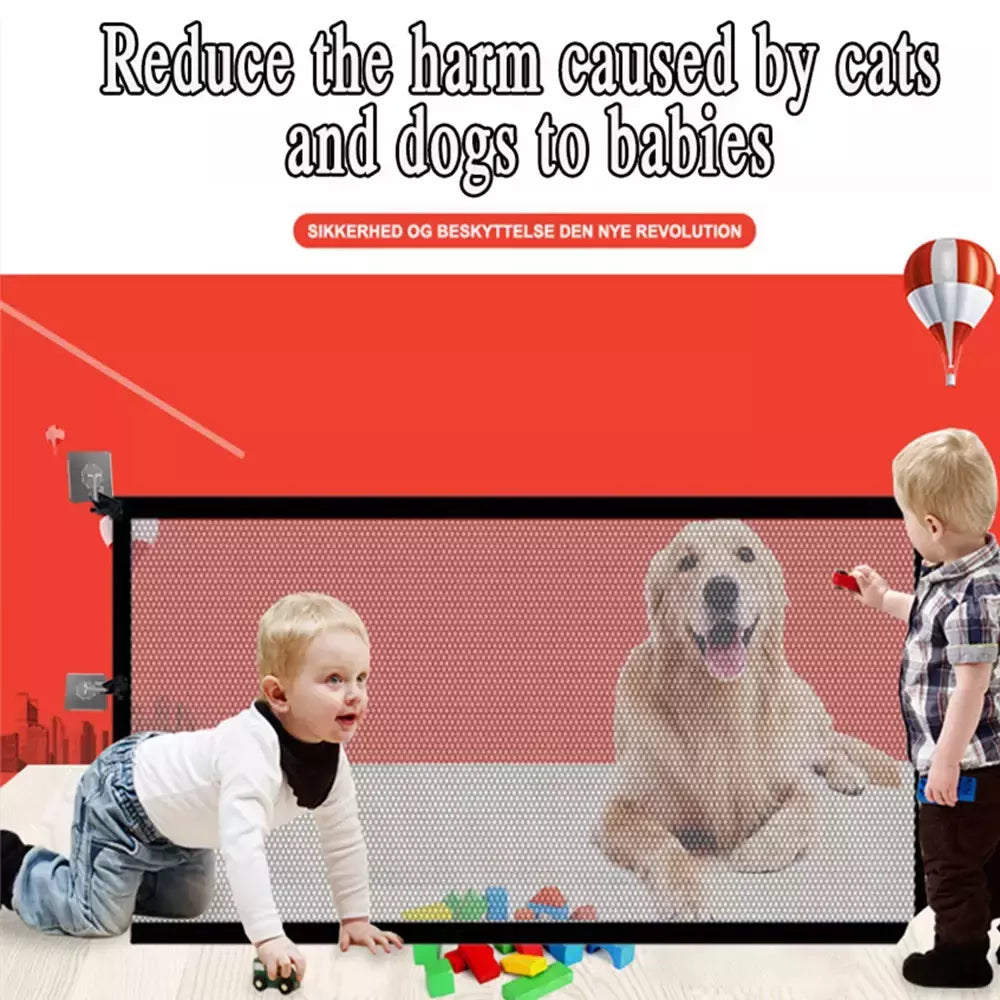 Cercas de barreira para cães de estimação, com 6 peças de gancho, rede isolada, portão de escadas, novo cercadinho dobrável de malha respirável para cerca de segurança de cães