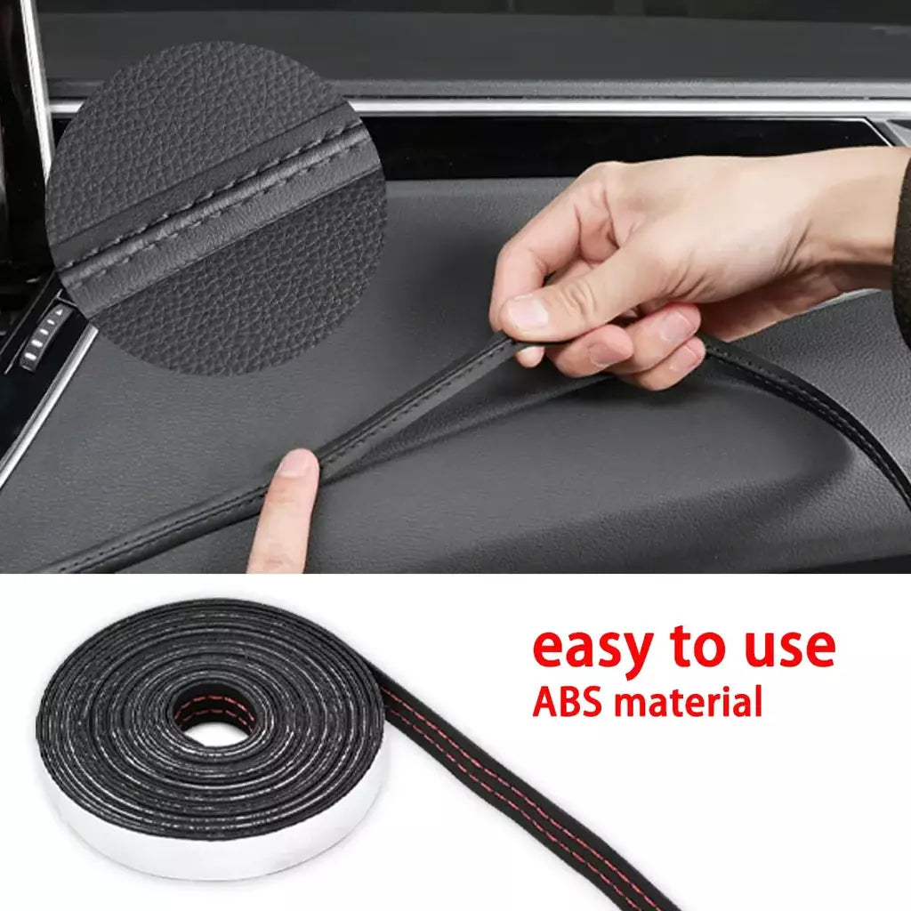 Molduras de carro guarnição 2/8m couro do plutônio auto-adesivo moldagem guarnição para porta painel adesivo linha decorativa estilo interior do carro