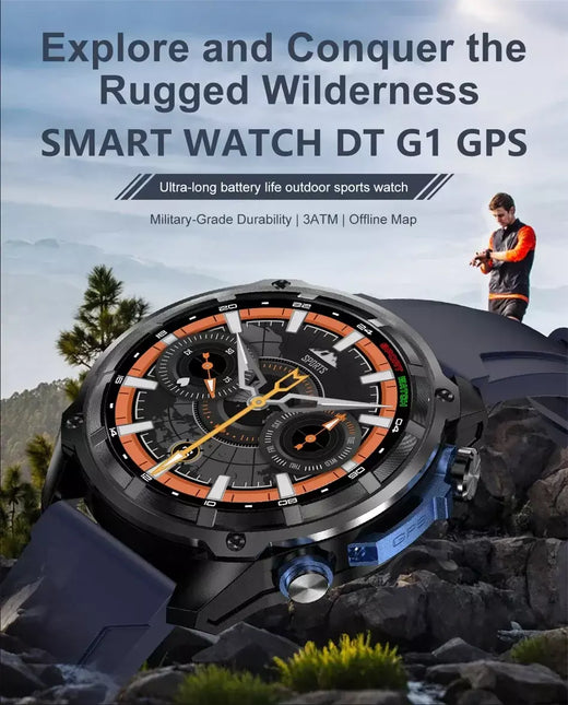 Xiaomi gps relógio inteligente com mapas offline 4gb de memória player vídeo militar esportes smartwatch masculino 30m natação à prova dwaterproof água amoled
