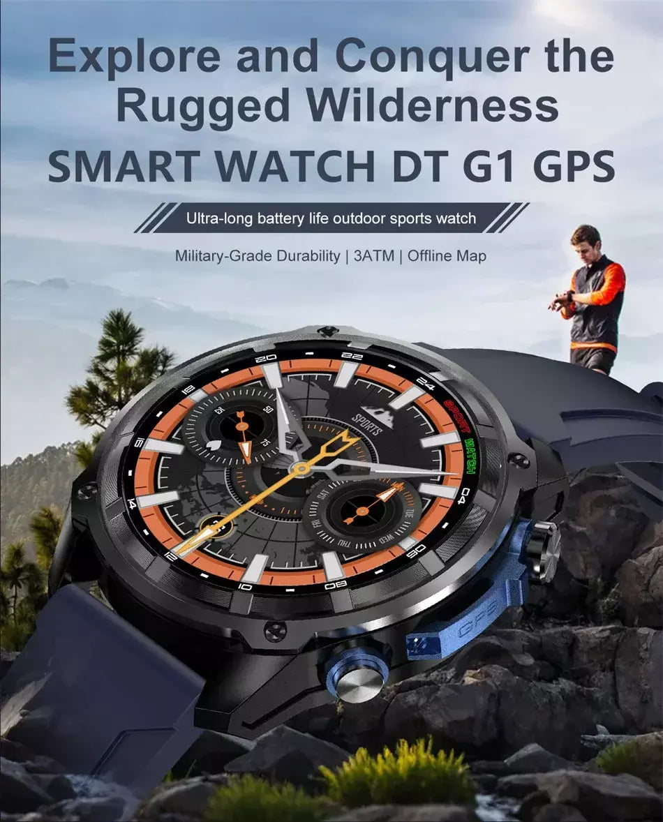 Xiaomi gps relógio inteligente com mapas offline 4gb de memória player vídeo militar esportes smartwatch masculino 30m natação à prova dwaterproof água amoled