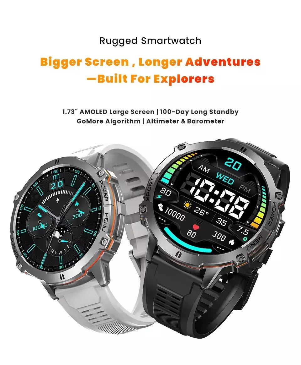 Xiaomi 2026 bateria tela amoled esportes ao ar livre smartwatch relógio masculino bússola 10atm à prova dwaterproof água bluetooth chamada smartwatch