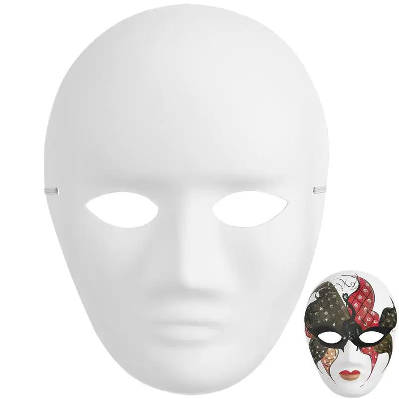4 pçs máscaras faciais completas em branco branco para halloween cosplay festa artesanato encolher poros hidratante máscara facial fazer pele brilhante