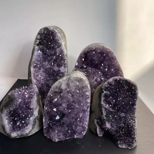 1pc natural ametista cristal cluster quartzo cristais brutos pedra de cura minério mineral decoração para casa roxo cornucópia feng shui pedra