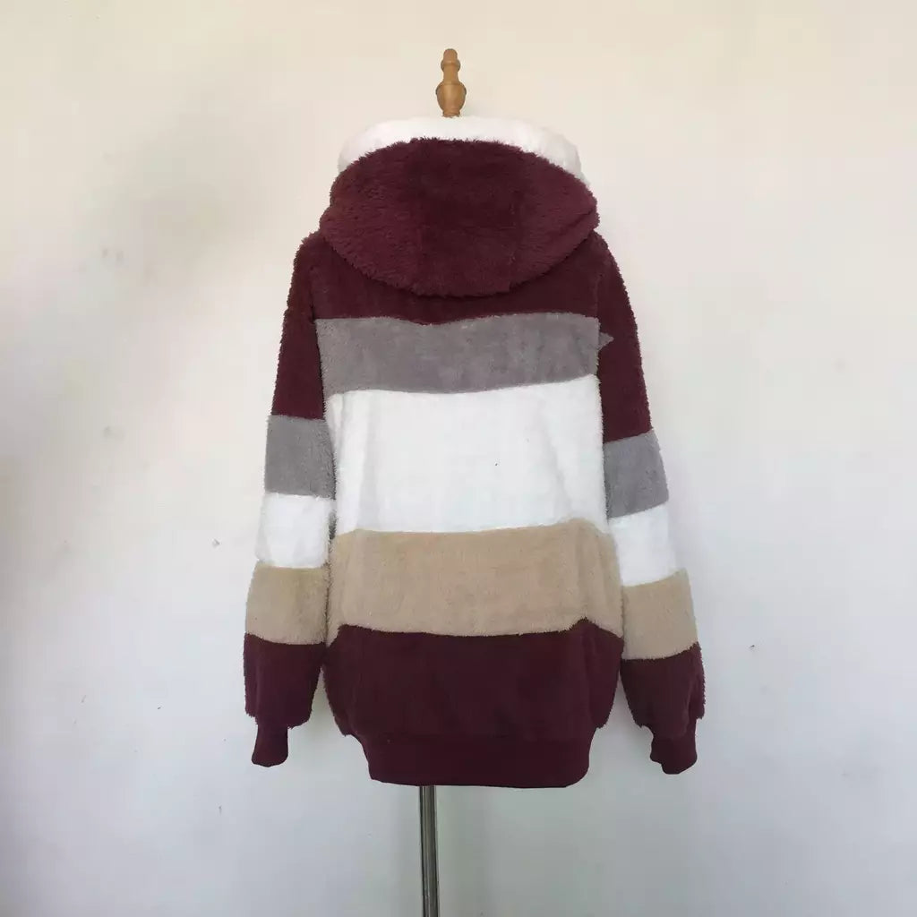 Casaco de capuz extragrande feminino com bolsos macios, streetwear quente, casaco solto, Lady Outerwear, outono, inverno, novo, 2023